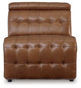 Temmpton Chocolate Armless Chair by Ashley at Eve Furniture
