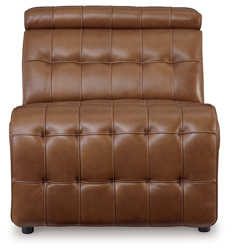 Temmpton Chocolate Armless Chair by Ashley at Eve Furniture