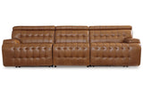 Temmpton Chocolate Dual Power Leather Reclining Modular Sofa by Ashley at Eve Furniture
