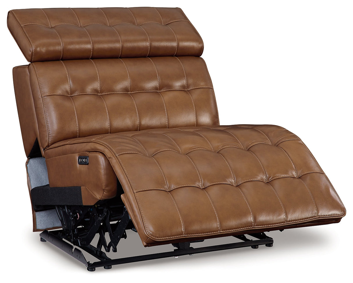 Temmpton Chocolate Power Armless Recliner by Ashley at Eve Furniture