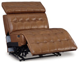 Temmpton Chocolate Power Armless Recliner by Ashley at Eve Furniture