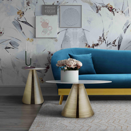 Tempo Marble Side Table by TOV Furniture at Eve Furniture