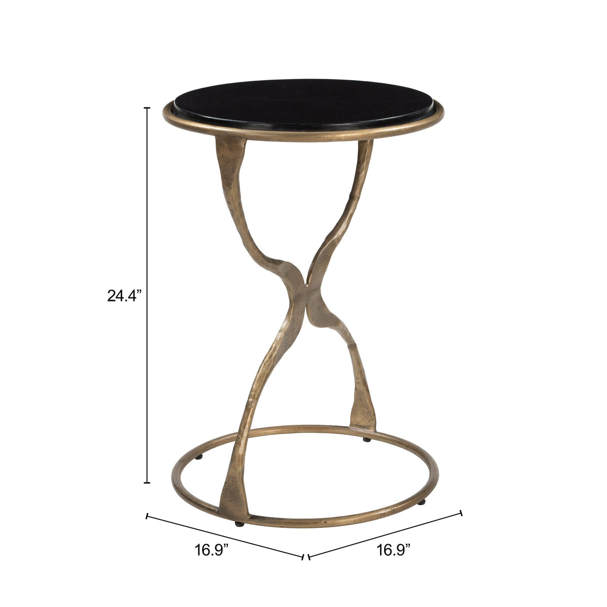 Tempus Black & Brass Accent Table by Zuomod at Eve Furniture