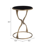 Tempus Black & Brass Accent Table by Zuomod at Eve Furniture