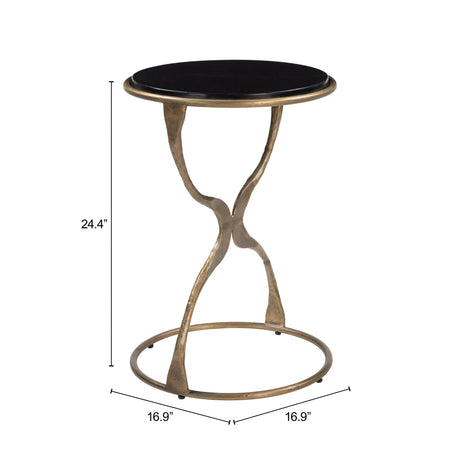 Tempus Black & Brass Accent Table by Zuomod at Eve Furniture
