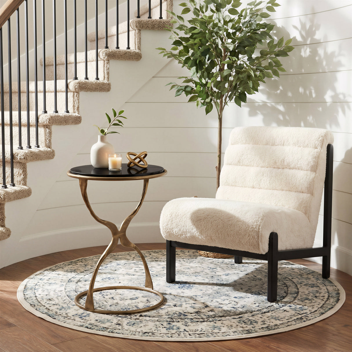Tempus Black & Brass Accent Table by Zuomod at Eve Furniture