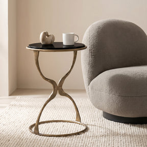 Tempus Black & Brass Accent Table by Zuomod at Eve Furniture