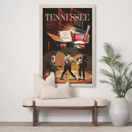 Tennessee Go USA (XL) by Mercana Studio a Hand Embellished Decograph Framed Art Print under Glass by Mercana at Eve Furniture
