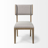 Tenton I Grey Fabric Wrap Brown Wooden Base Dining Chair, Set of 2 by Mercana at Eve Furniture