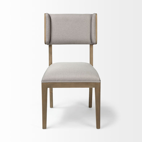 Tenton I Grey Fabric Wrap Brown Wooden Base Dining Chair, Set of 2 by Mercana at Eve Furniture