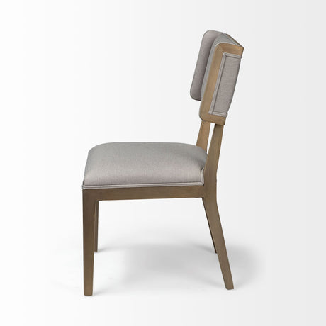 Tenton I Grey Fabric Wrap Brown Wooden Base Dining Chair, Set of 2 by Mercana at Eve Furniture