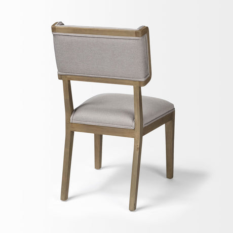 Tenton I Grey Fabric Wrap Brown Wooden Base Dining Chair, Set of 2 by Mercana at Eve Furniture