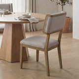 Tenton I Grey Fabric Wrap Brown Wooden Base Dining Chair, Set of 2 by Mercana at Eve Furniture