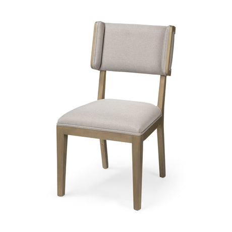 Tenton I Grey Fabric Wrap Brown Wooden Base Dining Chair, Set of 2 by Mercana at Eve Furniture