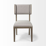 Tenton II Grey Fabric Seat Brown Wood Frame Dining Chair, Set of 2 by Mercana at Eve Furniture