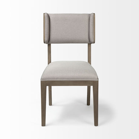 Tenton II Grey Fabric Seat Brown Wood Frame Dining Chair, Set of 2 by Mercana at Eve Furniture