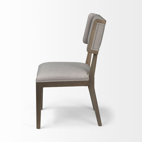Tenton II Grey Fabric Seat Brown Wood Frame Dining Chair, Set of 2 by Mercana at Eve Furniture