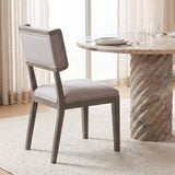 Tenton II Grey Fabric Seat Brown Wood Frame Dining Chair, Set of 2 by Mercana at Eve Furniture