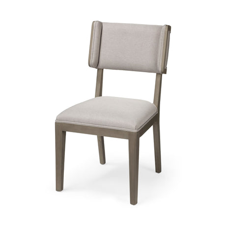Tenton II Grey Fabric Seat Brown Wood Frame Dining Chair, Set of 2 by Mercana at Eve Furniture