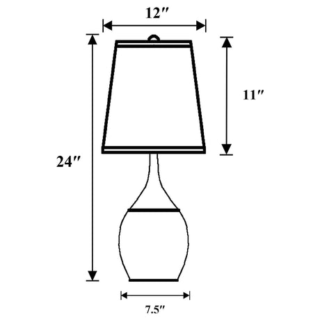 Tenya 24-inch Empire Shade Urn Table Lamp Silver (Set of 2) by Coaster at Eve Furniture