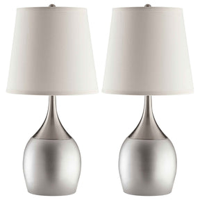 Tenya 24-inch Empire Shade Urn Table Lamp Silver (Set of 2) by Coaster at Eve Furniture