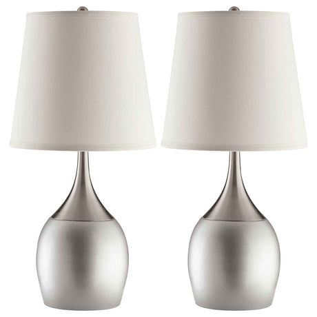 Tenya 24-inch Empire Shade Urn Table Lamp Silver (Set of 2) by Coaster at Eve Furniture