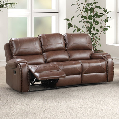 Tepic Brown Leatherette 3 Piece Living Room Set by Furniture of America at Eve Furniture