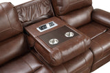 Tepic Brown Leatherette 3 Piece Living Room Set by Furniture of America at Eve Furniture