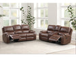 Tepic Brown Leatherette Living Room Set by Furniture of America at Eve Furniture