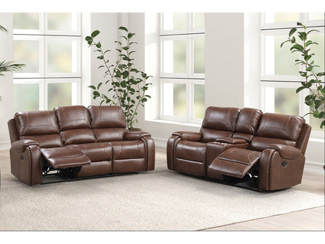 Tepic Brown Leatherette Living Room Set by Furniture of America at Eve Furniture