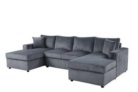 Terasa Gray Double Chaise Sectional by Happy Homes at Eve Furniture