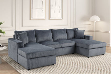 Terasa Gray Double Chaise Sectional by Happy Homes at Eve Furniture