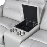 Terentius Taupe Leather Match Reclining Living Room Set by Furniture of America at Eve Furniture