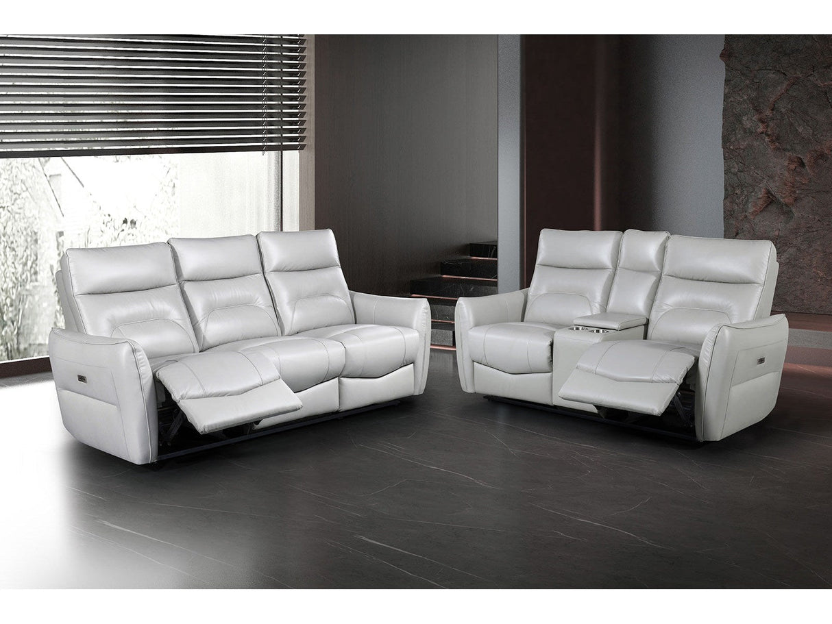 Terentius Taupe Leather Match Reclining Living Room Set by Furniture of America at Eve Furniture