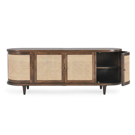 Teresa 4 Door Buffet - Walnut/Natural Brown by Classic Home at Eve Furniture
