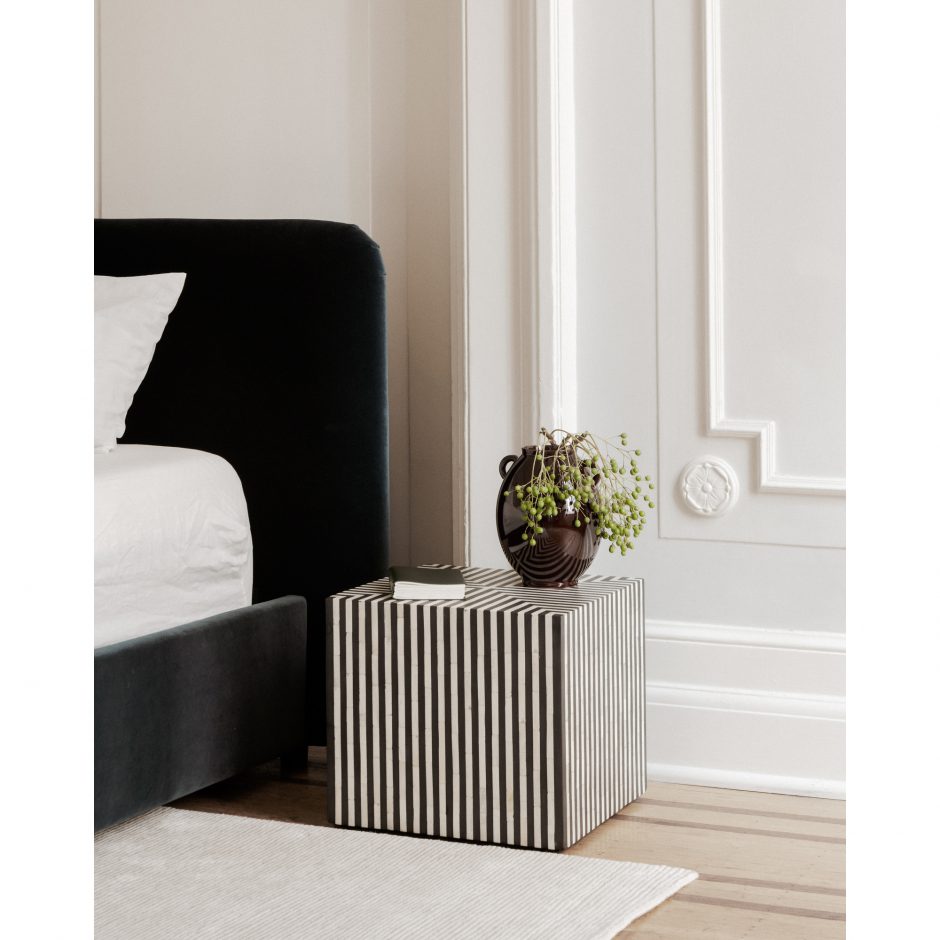 Terning Side Table Black and White by Moe's Home at Eve Furniture