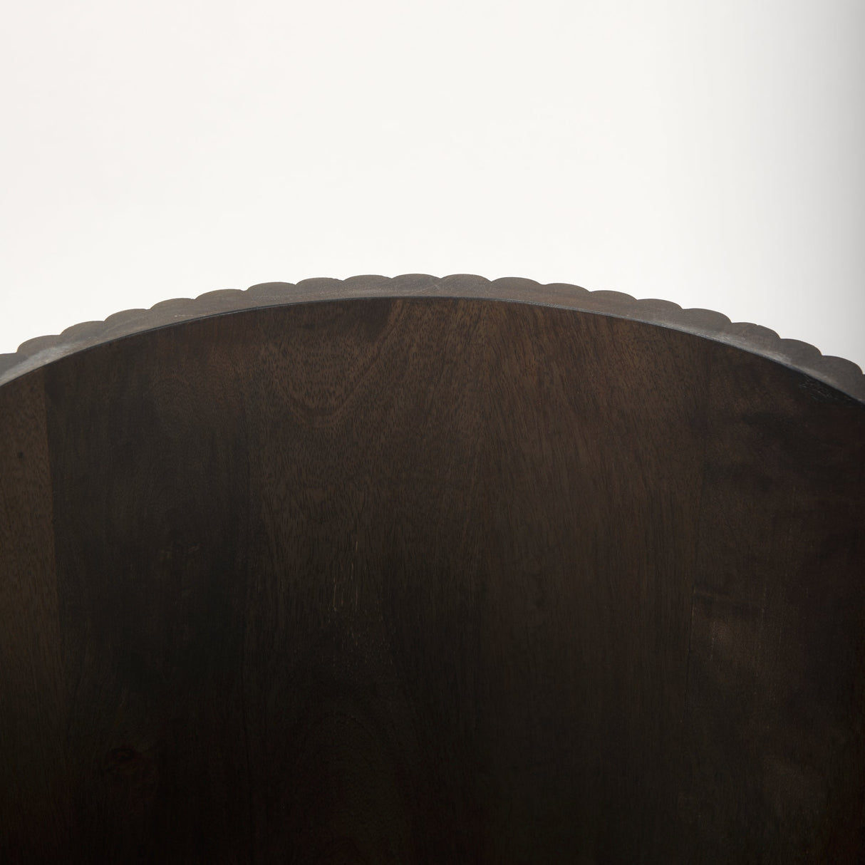 Terra 18L x 18W x 22H Dark Brown Wood Fluted Round Side Table by Mercana at Eve Furniture