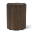 Terra 18L x 18W x 22H Dark Brown Wood Fluted Round Side Table by Mercana at Eve Furniture