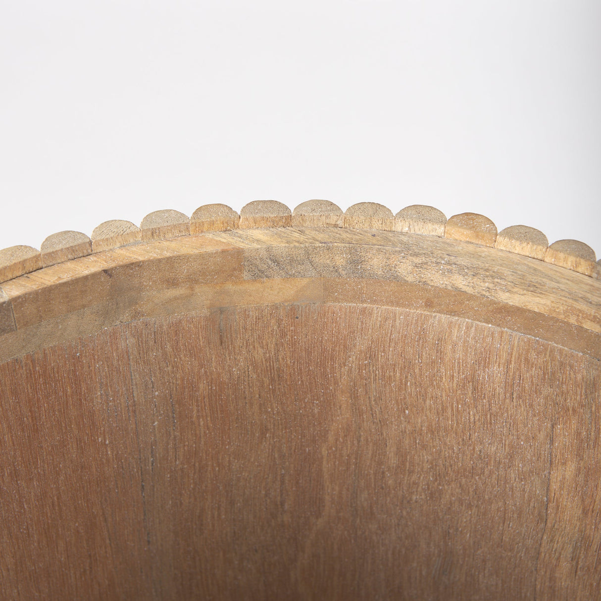Terra 18L x 18W x 22H Light Brown Wood Fluted Round Side Table by Mercana at Eve Furniture