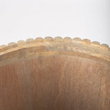 Terra 18L x 18W x 22H Light Brown Wood Fluted Round Side Table by Mercana at Eve Furniture