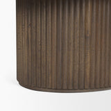 Terra 48L x 28W x 15H Dark Brown Wood Oval Fluted Coffee Table by Mercana at Eve Furniture