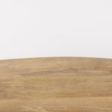 Terra 48L x 28W x 15H Light Brown Wood Oval Fluted Coffee Table by Mercana at Eve Furniture