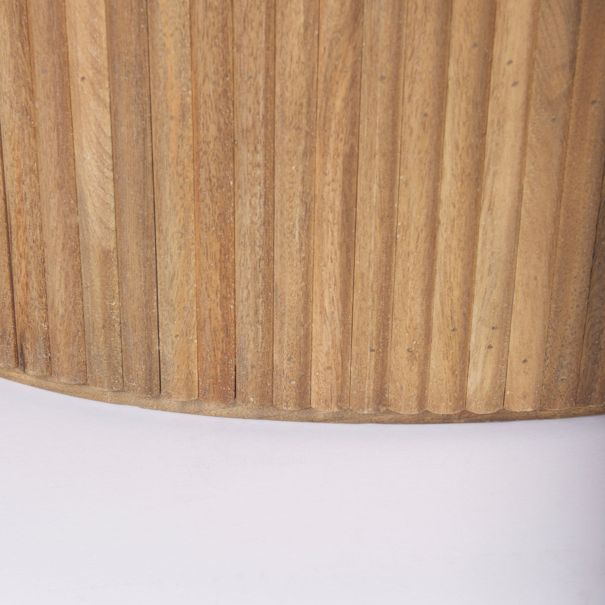 Terra 48L x 28W x 15H Light Brown Wood Oval Fluted Coffee Table by Mercana at Eve Furniture