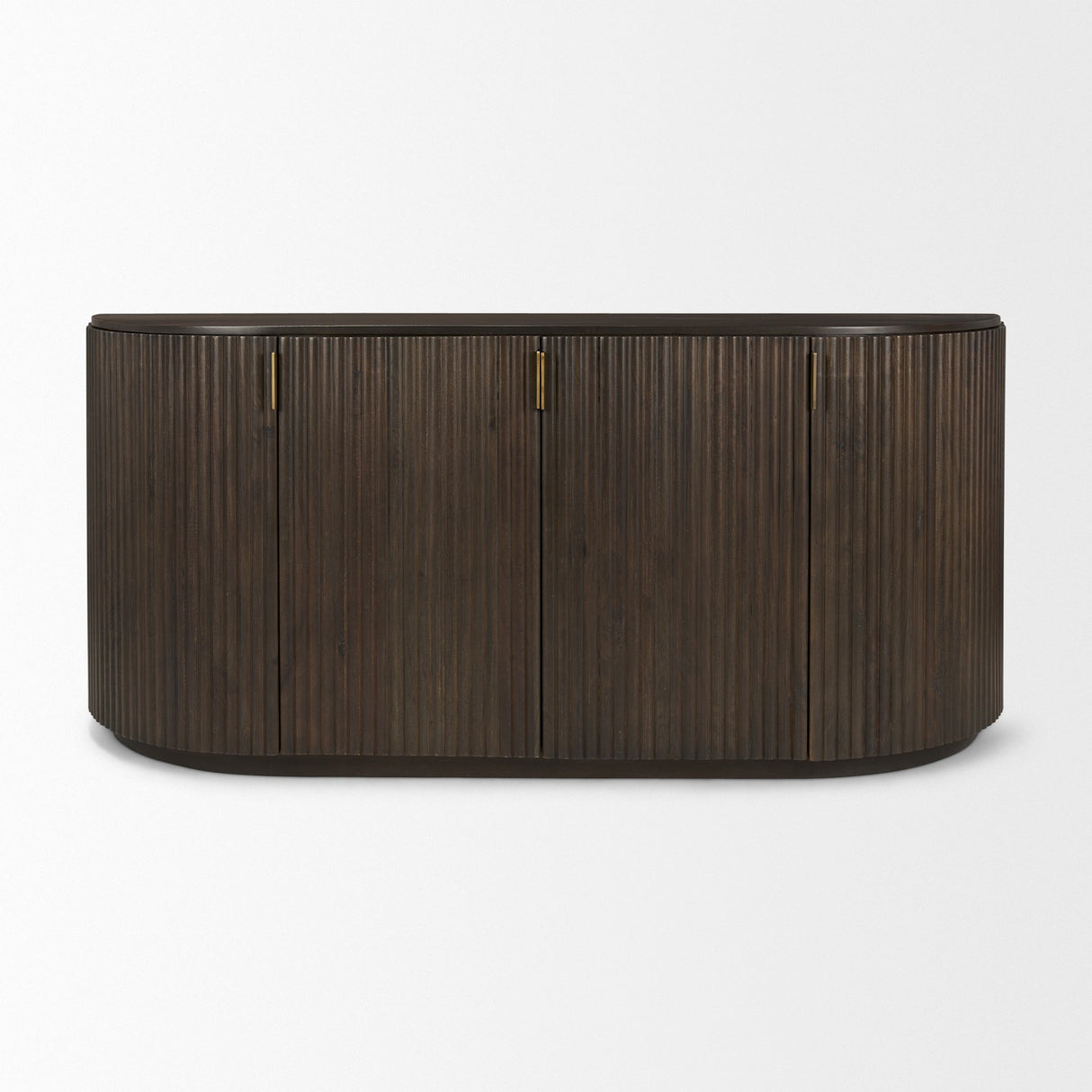 Terra 72L x 18W x 32H Dark Brown Wood Fluted Sideboard by Mercana at Eve Furniture