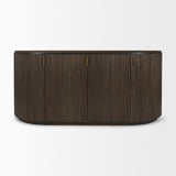 Terra 72L x 18W x 32H Dark Brown Wood Fluted Sideboard by Mercana at Eve Furniture