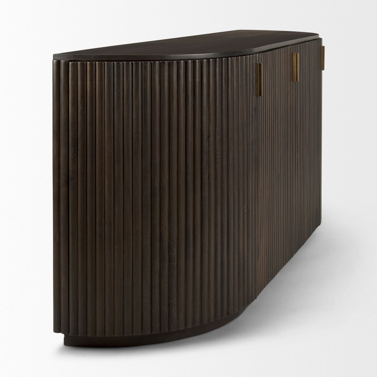 Terra 72L x 18W x 32H Dark Brown Wood Fluted Sideboard by Mercana at Eve Furniture