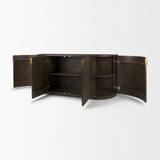 Terra 72L x 18W x 32H Dark Brown Wood Fluted Sideboard by Mercana at Eve Furniture