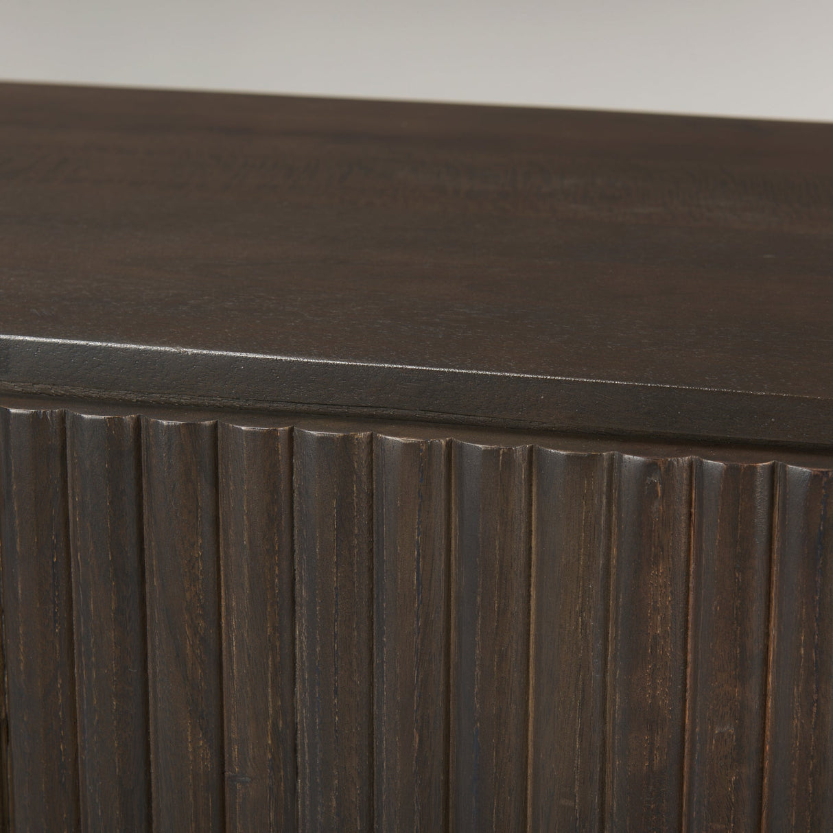 Terra 72L x 18W x 32H Dark Brown Wood Fluted Sideboard by Mercana at Eve Furniture