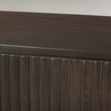 Terra 72L x 18W x 32H Dark Brown Wood Fluted Sideboard by Mercana at Eve Furniture