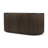 Terra 72L x 18W x 32H Dark Brown Wood Fluted Sideboard by Mercana at Eve Furniture